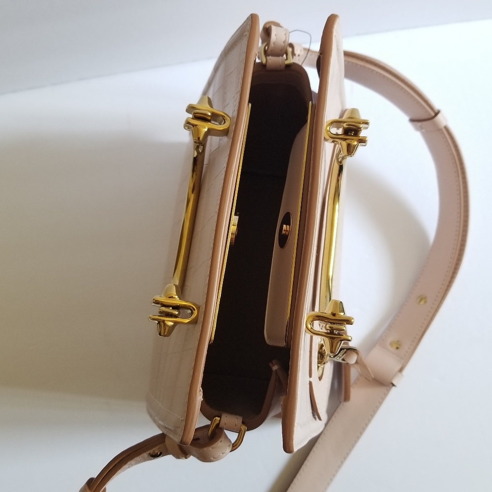 Alexander McQueen The Short Story Croc-Embossed Leather Crossbody Bag Pa… - Picture 7 of 16